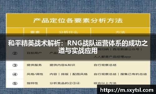 和平精英战术解析：RNG战队运营体系的成功之道与实战应用
