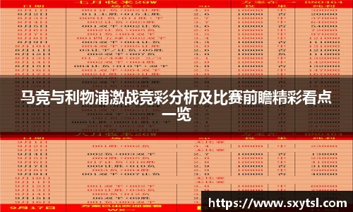 马竞与利物浦激战竞彩分析及比赛前瞻精彩看点一览